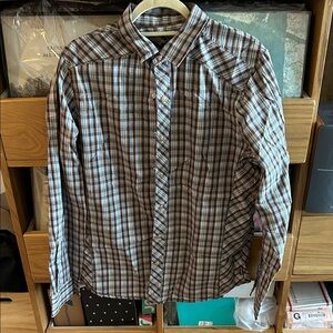Prana Men's Multicolor Plaid Button Down Shirt